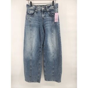Wild Fable Womens Barrel Jeans Mid Rise Rigid Denim Size‎ 0 Blue
